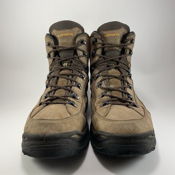 Lowa Renegade GTX Mid Hiking Boots Mens Size 15 Brown Goretex Waterproof Lace Up - Picture 2 of 14
